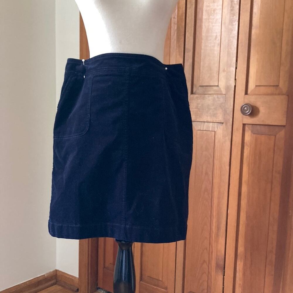 Talbots Navy Blue Corduroy Mini Skirt, Size 10P